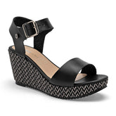 Sandalia para mujer con plataforma color negro marca Moramora