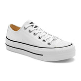 Tenis urbano para mujer color blanco con agujetas