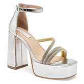 Zapatilla para graduación para Mujer GALIA color plateado en Moramora
