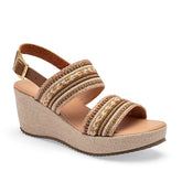 Sandalia cuña para Mujer Camel Elvira en Moramora