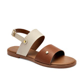 Sandalia piso para Mujer Camel Carolina color hueso y café en Moramora