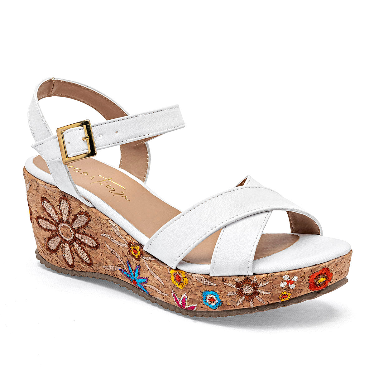 Sandalia para mujer color blanco marca Mora Tierra 