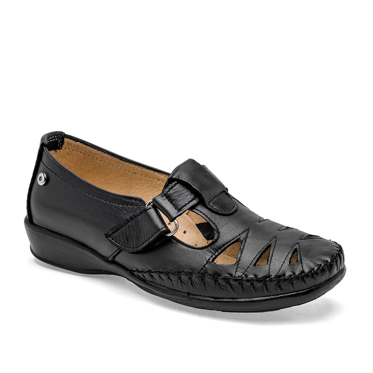 Zapato de horma cómoda para mujer color negro Mora Confort 