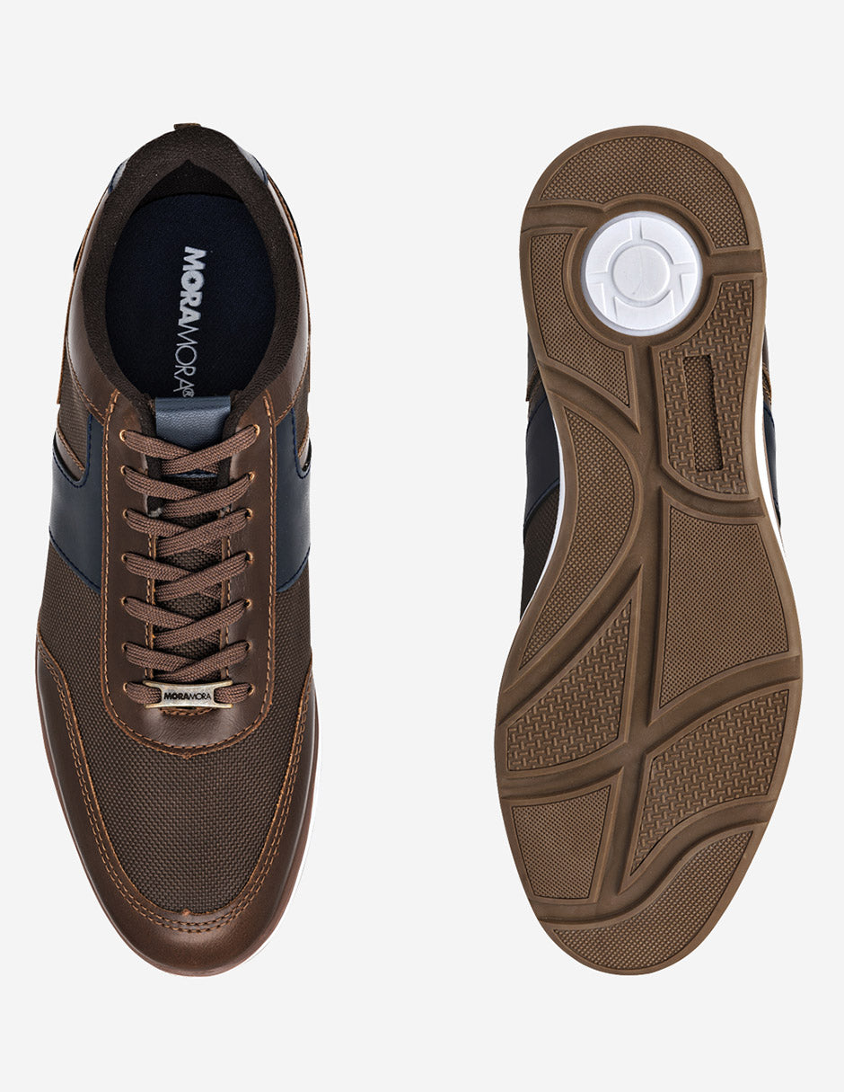 Zapato casual para hombre color café marca Moramora