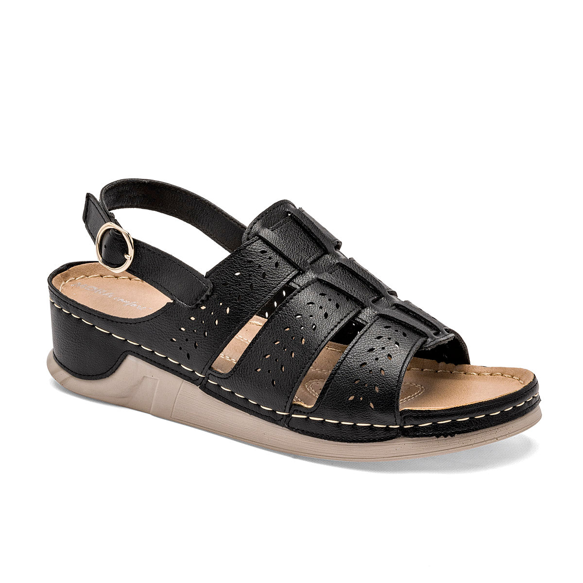 Sandalia para mujer color negro marca Mora Confort 