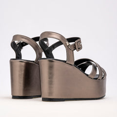 Sandalia con plataforma para Mujer marca Moramora Gris cod. 121696