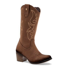 Bota con peluche para mujer color café marca Moramora
