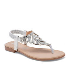 Sandalia para mujer color plateado  marca Moramora