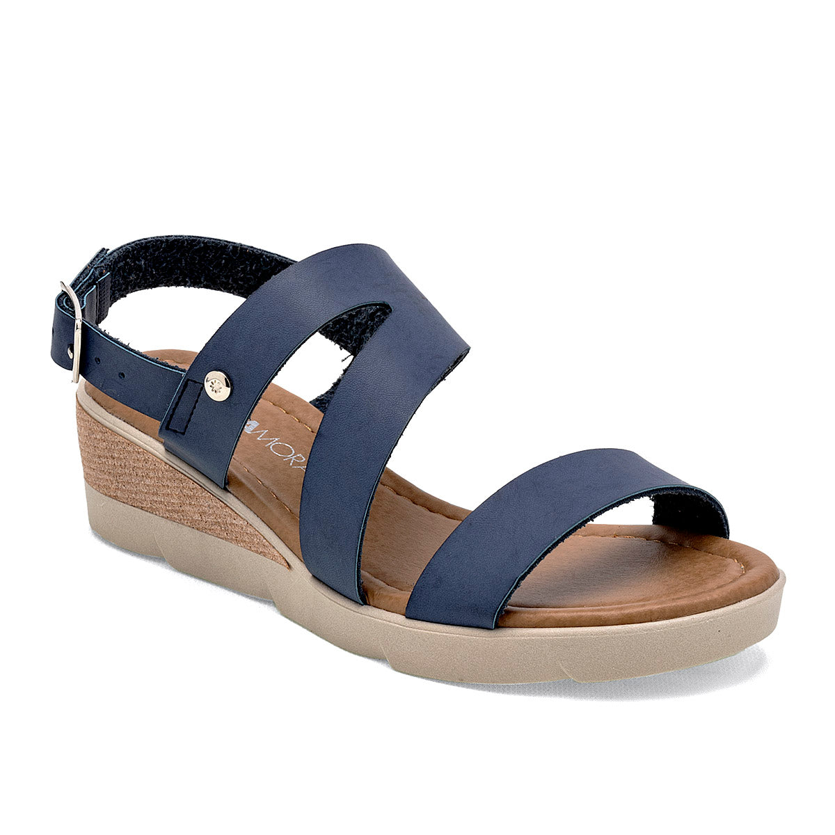 Sandalia para mujer color azul marca Moramora