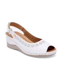 Zapato de horma cómoda para mujer color blanco Mora Confort