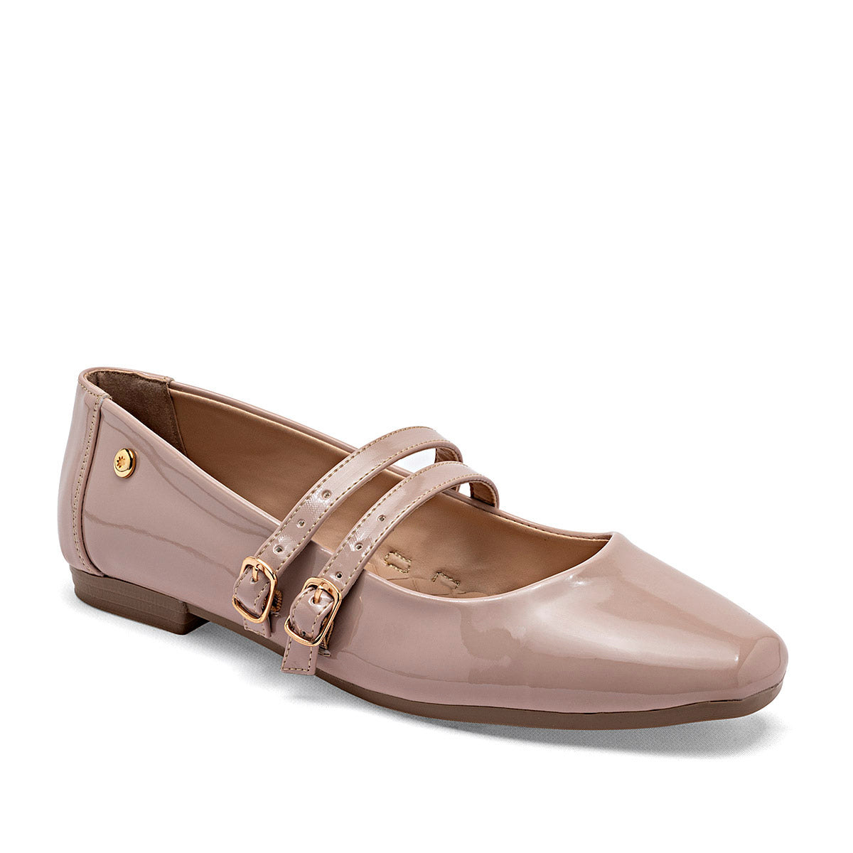 Balerina para mujer de charol color beige marca Moramora