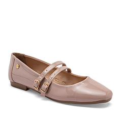 Balerina para mujer de charol color beige marca Moramora