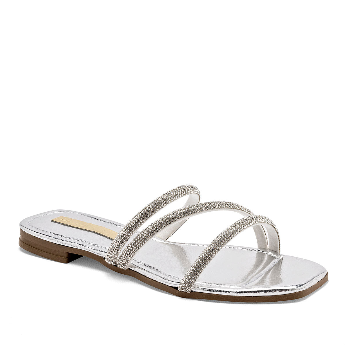 Sandalia para mujer color plateado marca Moramora