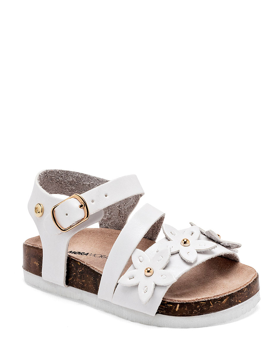 Sandalia para Preescolar Niña Moramora NITTA color blanco