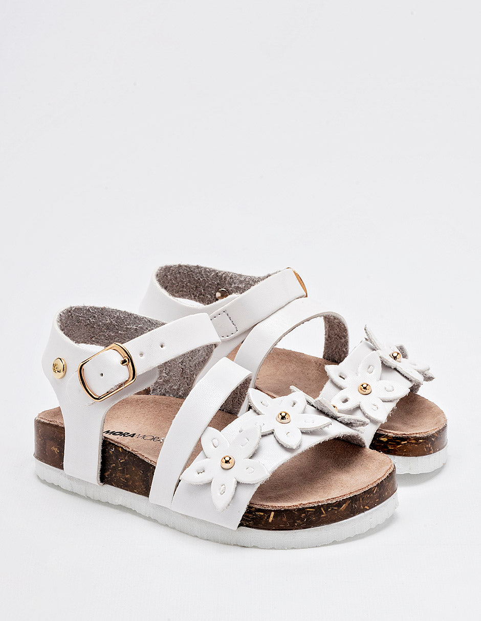 Sandalia para Preescolar Niña Moramora NITTA color blanco