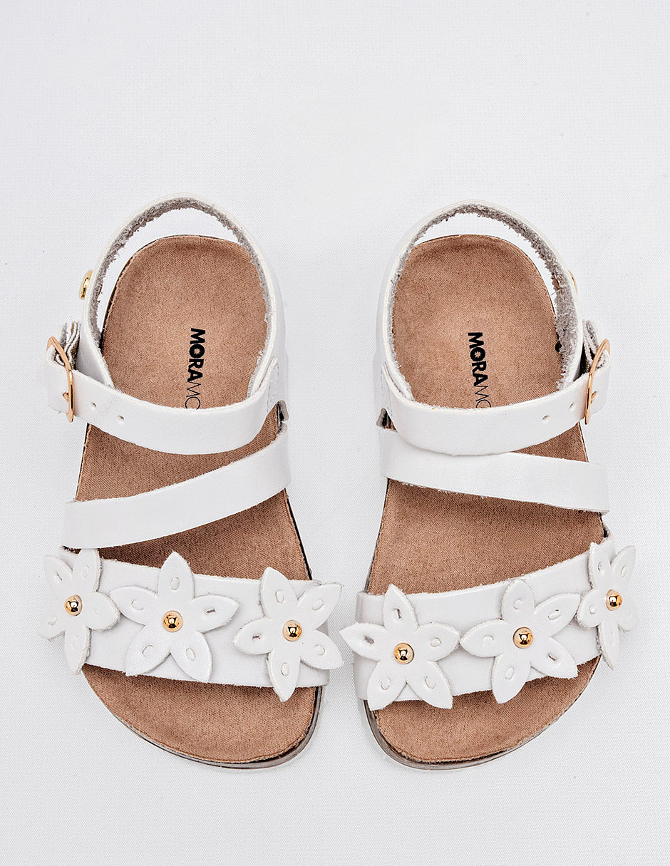 Sandalia para Preescolar Niña Moramora NITTA color blanco