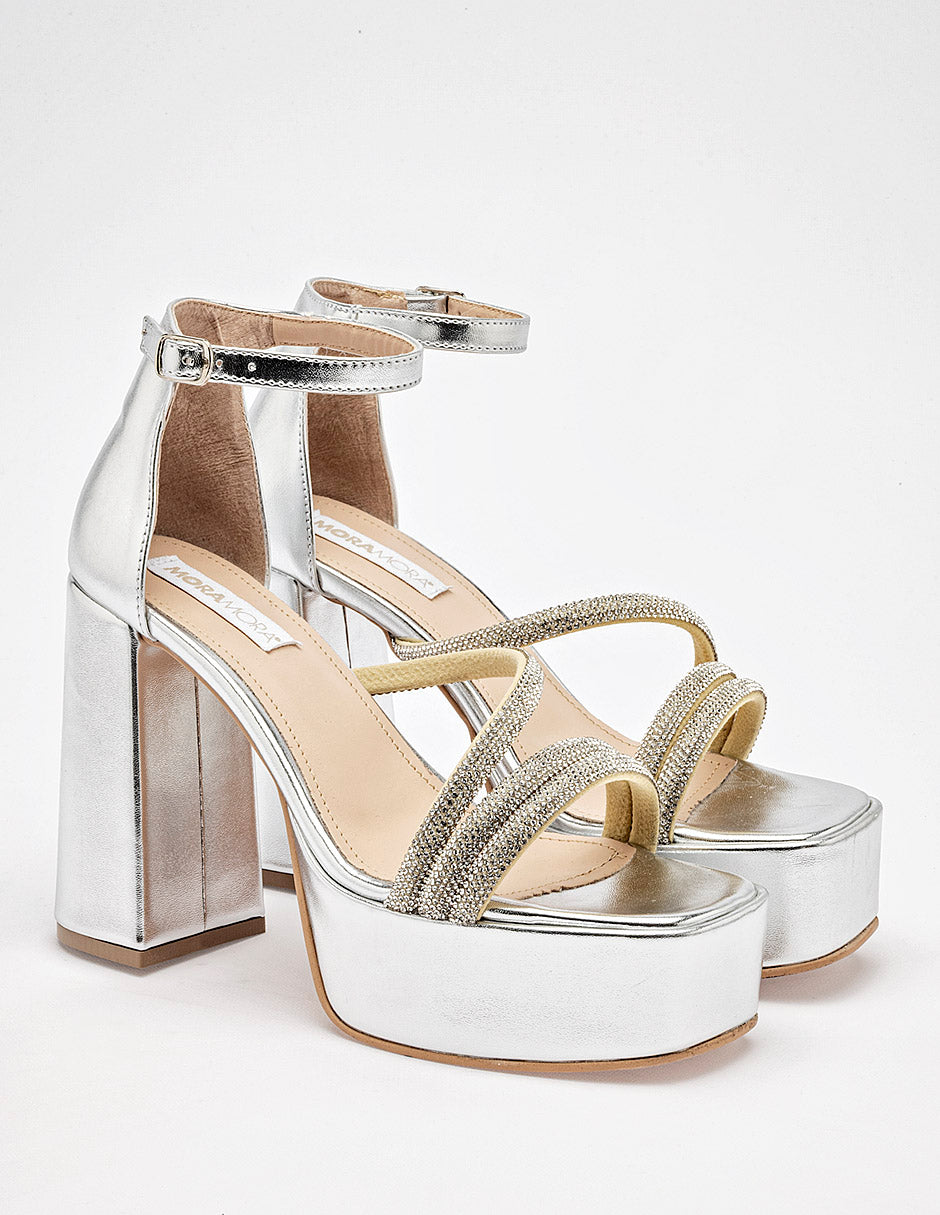 Zapatilla para graduación para Mujer  GALIA  color plateado en Moramora