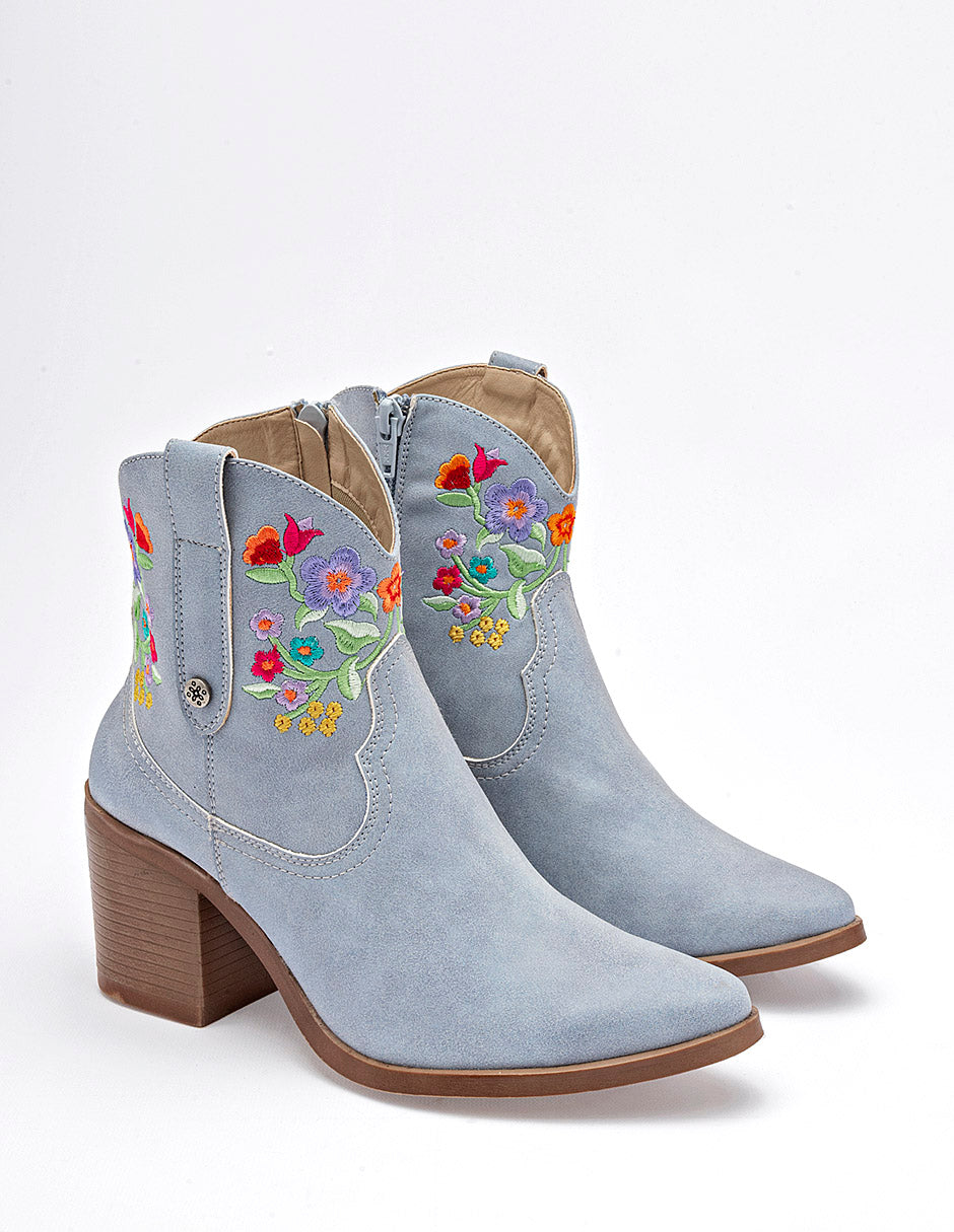 Botín Tacón para Mujer Azul CORAL en Moramora