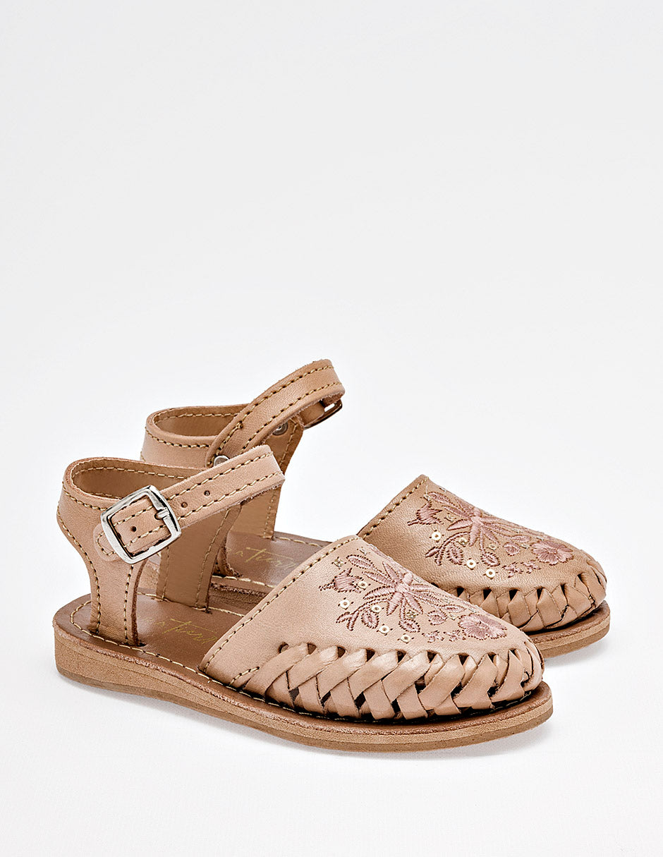 Sandalia artesanal para Preescolar Niña  Beige Margaret en Moramora