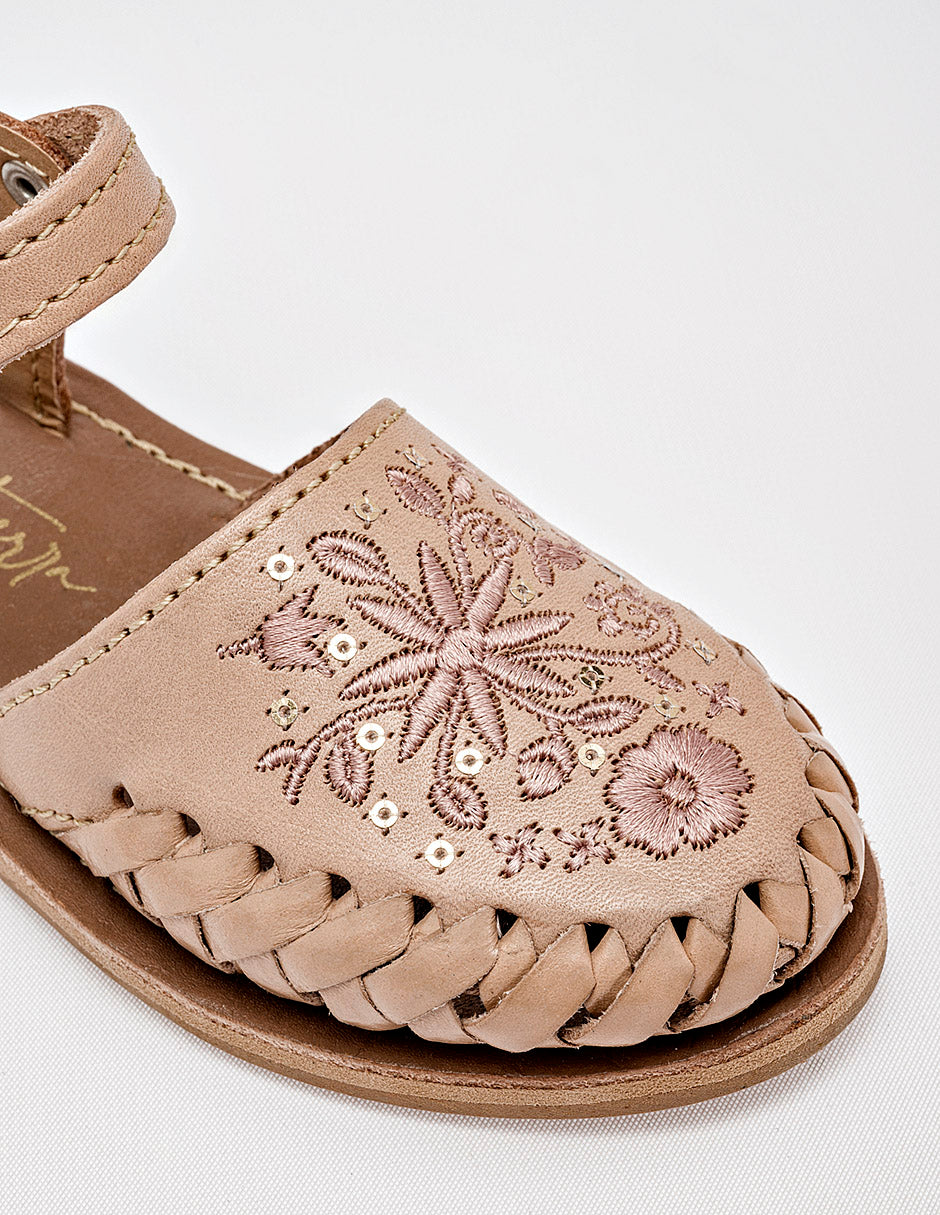 Sandalia artesanal para Preescolar Niña  Beige Margaret en Moramora