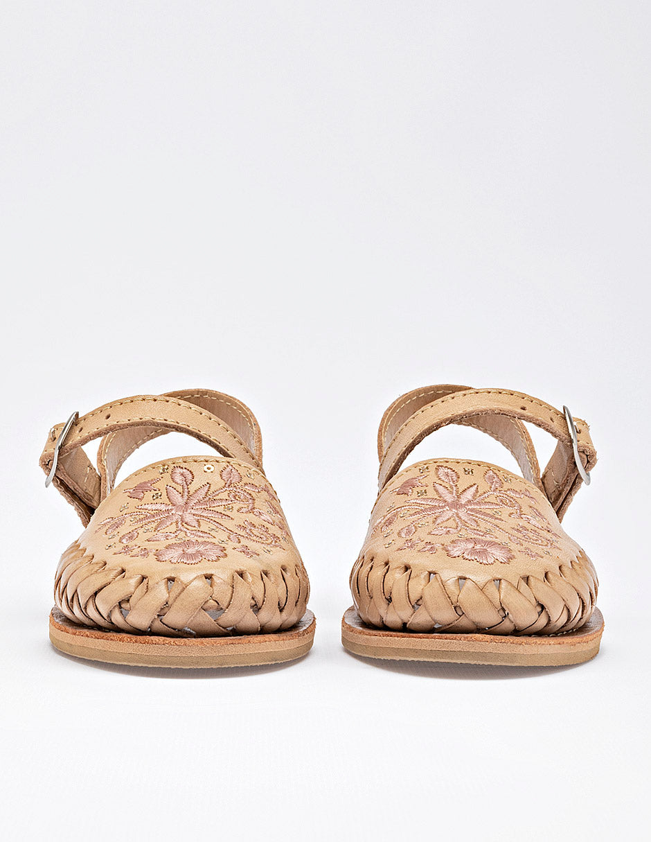 Sandalia artesanal para Niña  Beige Margaret en Moramora