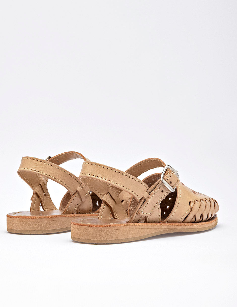 Sandalia artesanal para Niña  Beige Margaret en Moramora