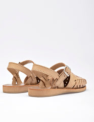 Sandalia artesanal para Niña  Beige Margaret en Moramora