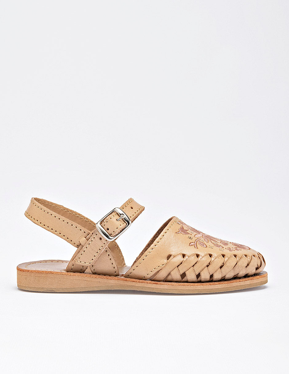 Sandalia artesanal para Niña  Beige Margaret en Moramora