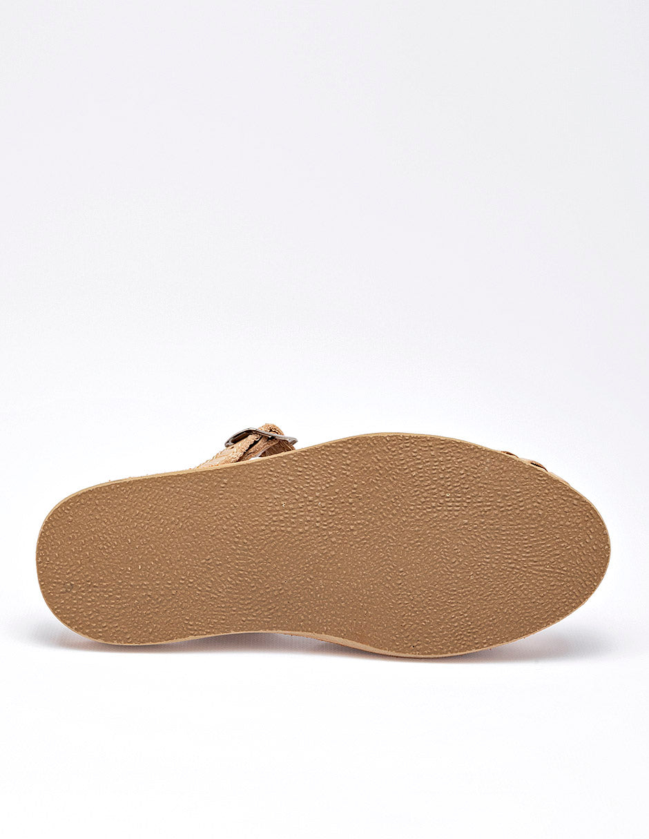 Sandalia artesanal para Niña  Beige Margaret en Moramora