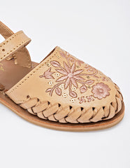 Sandalia artesanal para Niña  Beige Margaret en Moramora