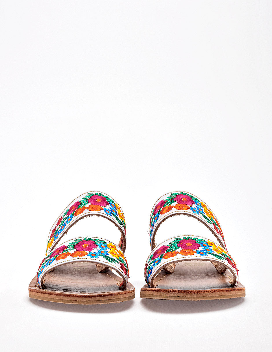 Sandalia artesanal piel para Mujer  Multicolor Mercedes en Moramora