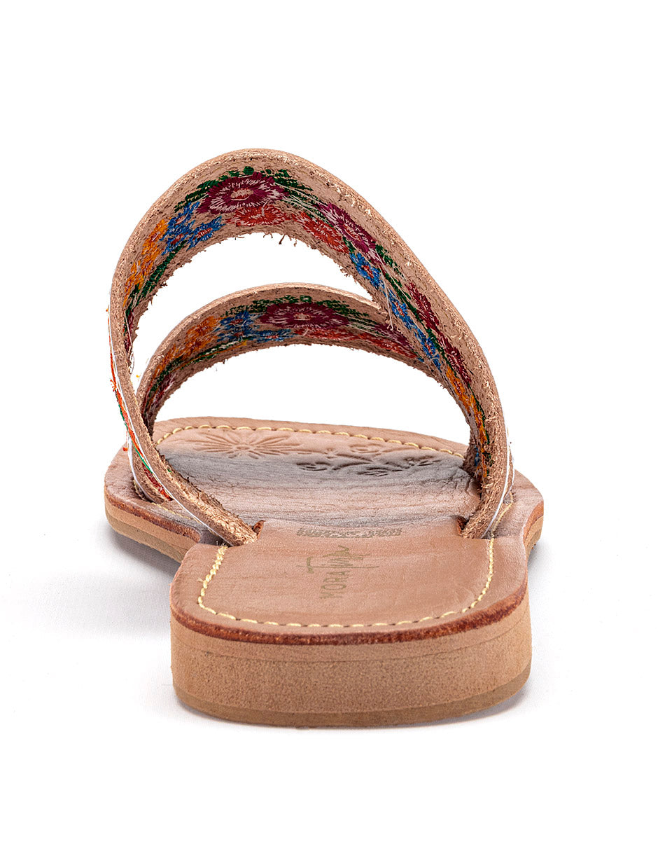 Sandalia artesanal piel para Mujer  Multicolor Mercedes en Moramora