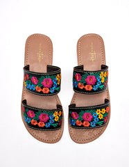 Sandalia artesanal piel para Mujer  Negro Mercedes