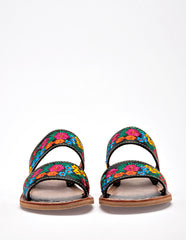 Sandalia artesanal piel para Mujer  Negro Mercedes