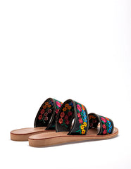 Sandalia artesanal piel para Mujer  Negro Mercedes