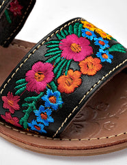 Sandalia artesanal piel para Mujer  Negro Mercedes