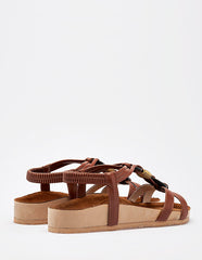 Sandalia artesanal piel para Mujer  Camel Xochitl