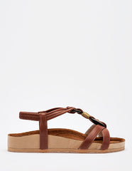 Sandalia artesanal piel para Mujer  Camel Xochitl