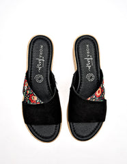 Sandalia cuña para Mujer  Negro Priscila