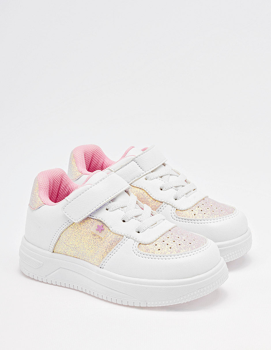Tenis para Preescolar Niña  Blanco Robin