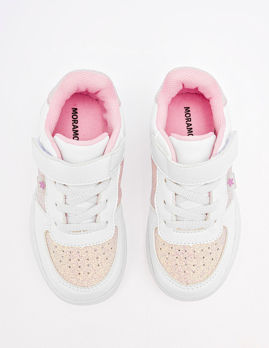 Tenis para Preescolar Niña  Blanco Robin