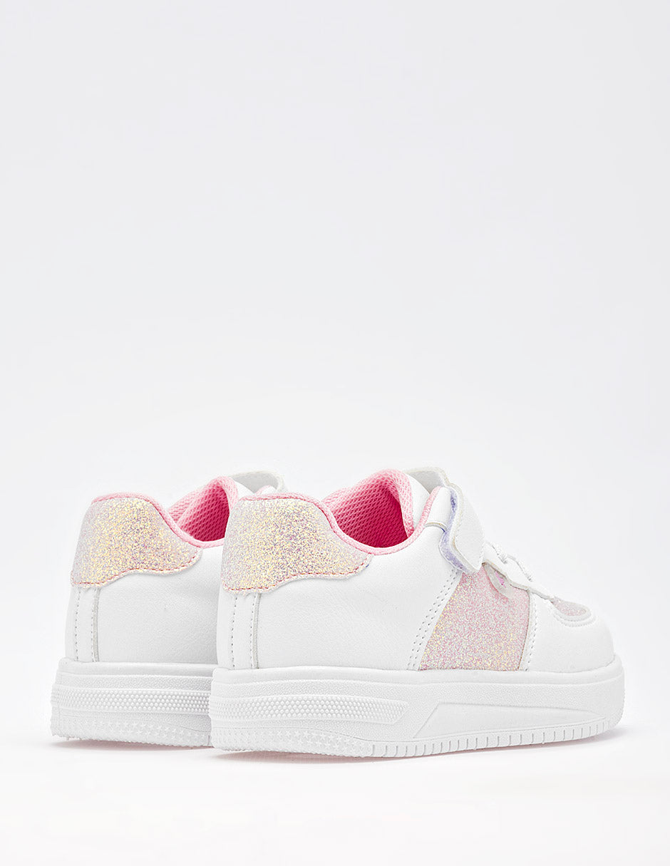 Tenis para Preescolar Niña  Blanco Robin