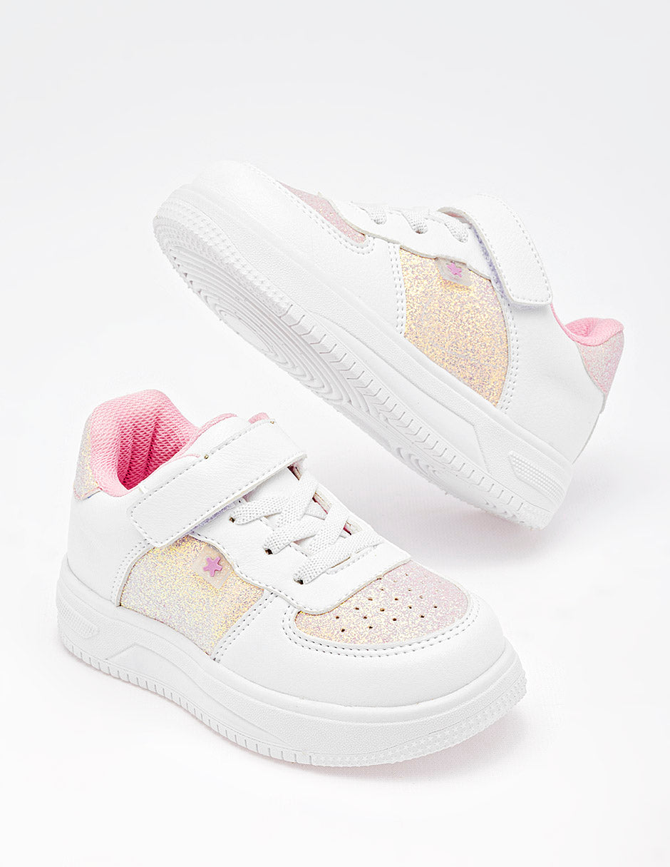 Tenis para Preescolar Niña  Blanco Robin