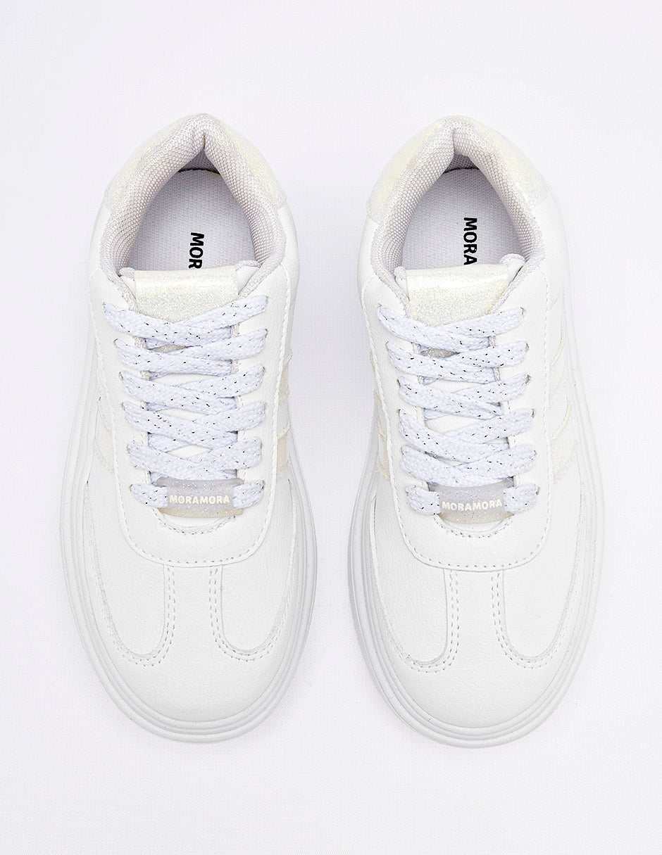 Tenis escolar para Niña  Blanco Mallory