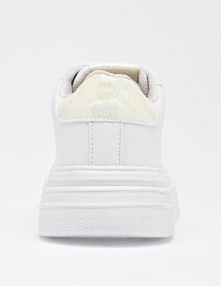 Tenis escolar para Niña  Blanco Mallory