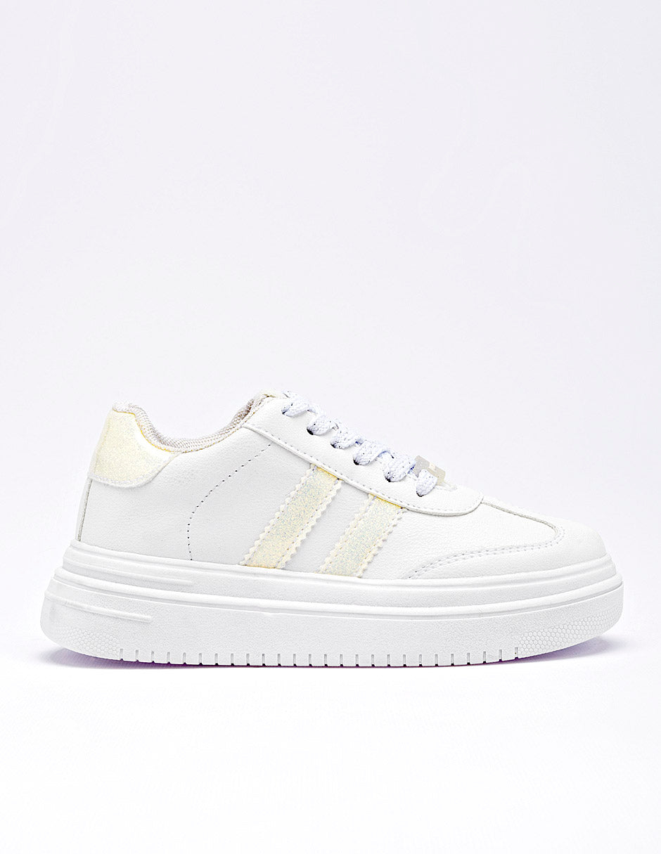 Tenis escolar para Niña  Blanco Mallory