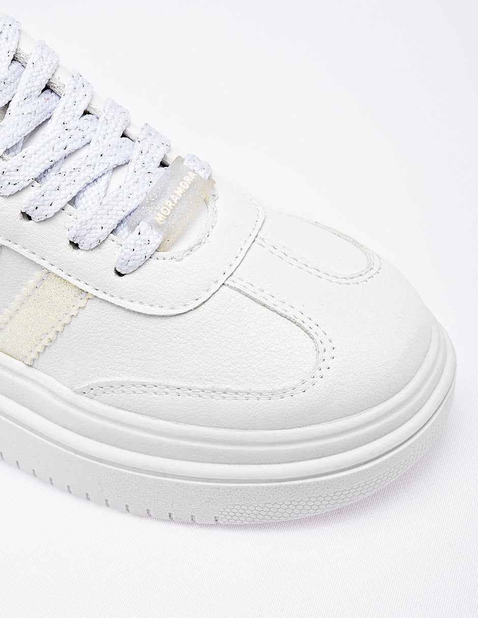 Tenis escolar para Niña  Blanco Mallory