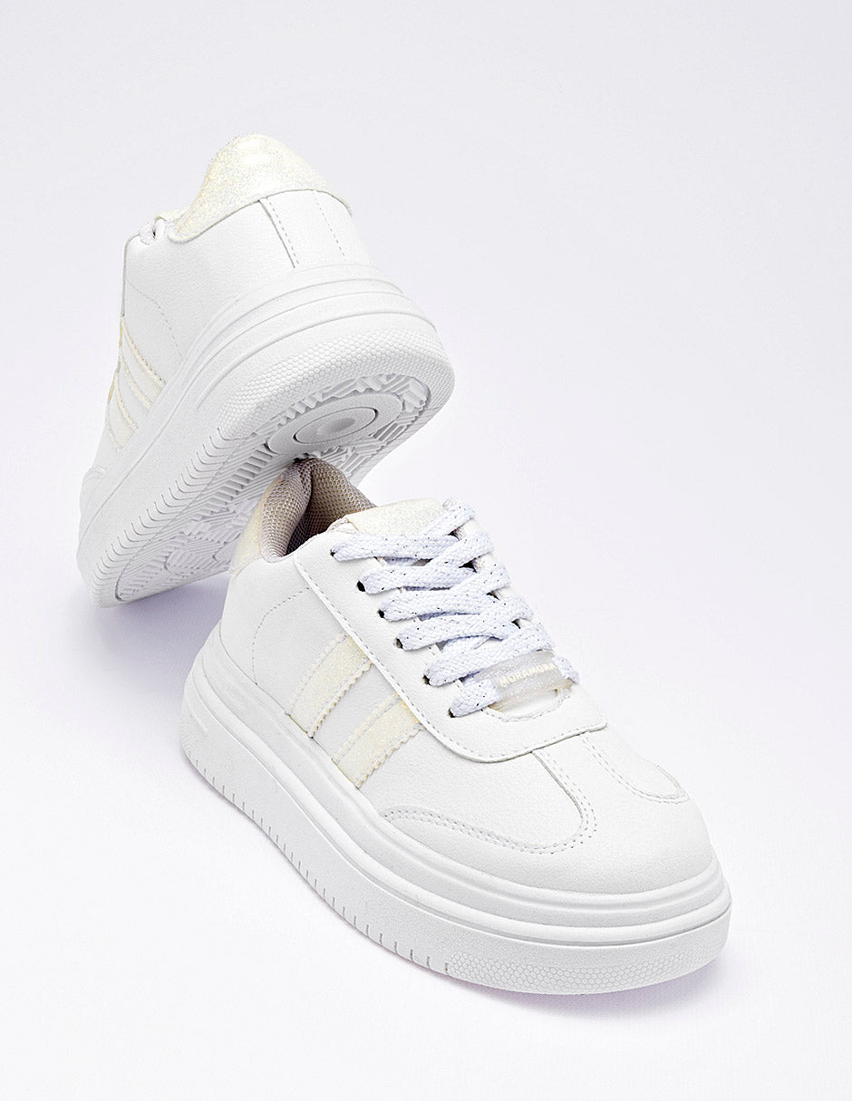 Tenis escolar para Niña  Blanco Mallory