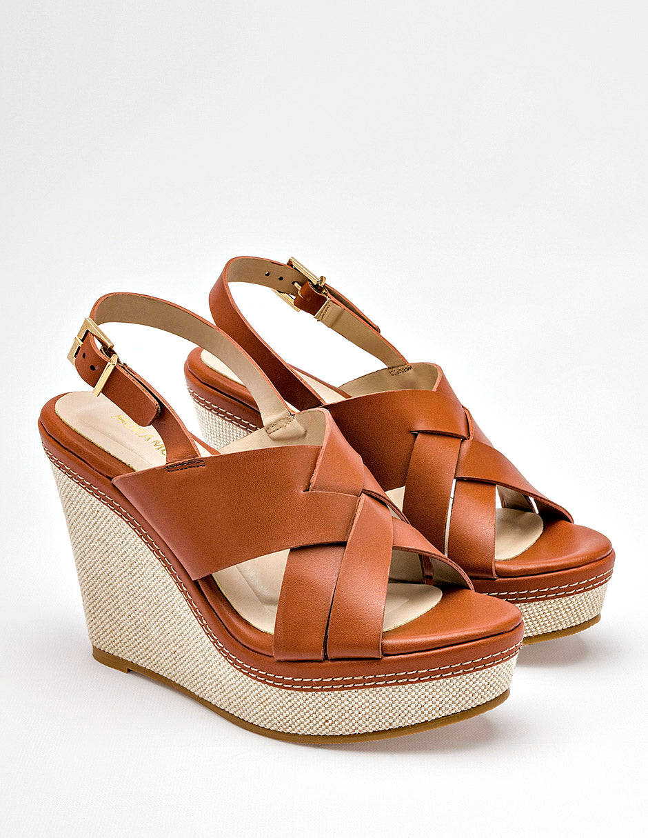 Sandalia cuña para Mujer Camel WINONA