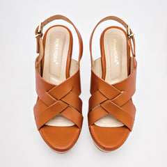 Sandalia cuña para Mujer Camel WINONA